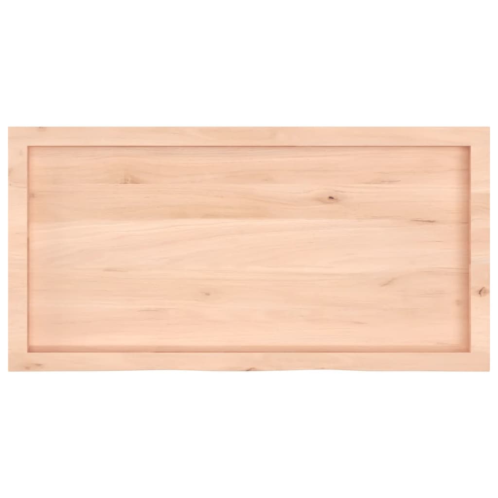 vidaXL Bänkskiva för badrum 100x50x(2-6) cm obehandlat massivt trä