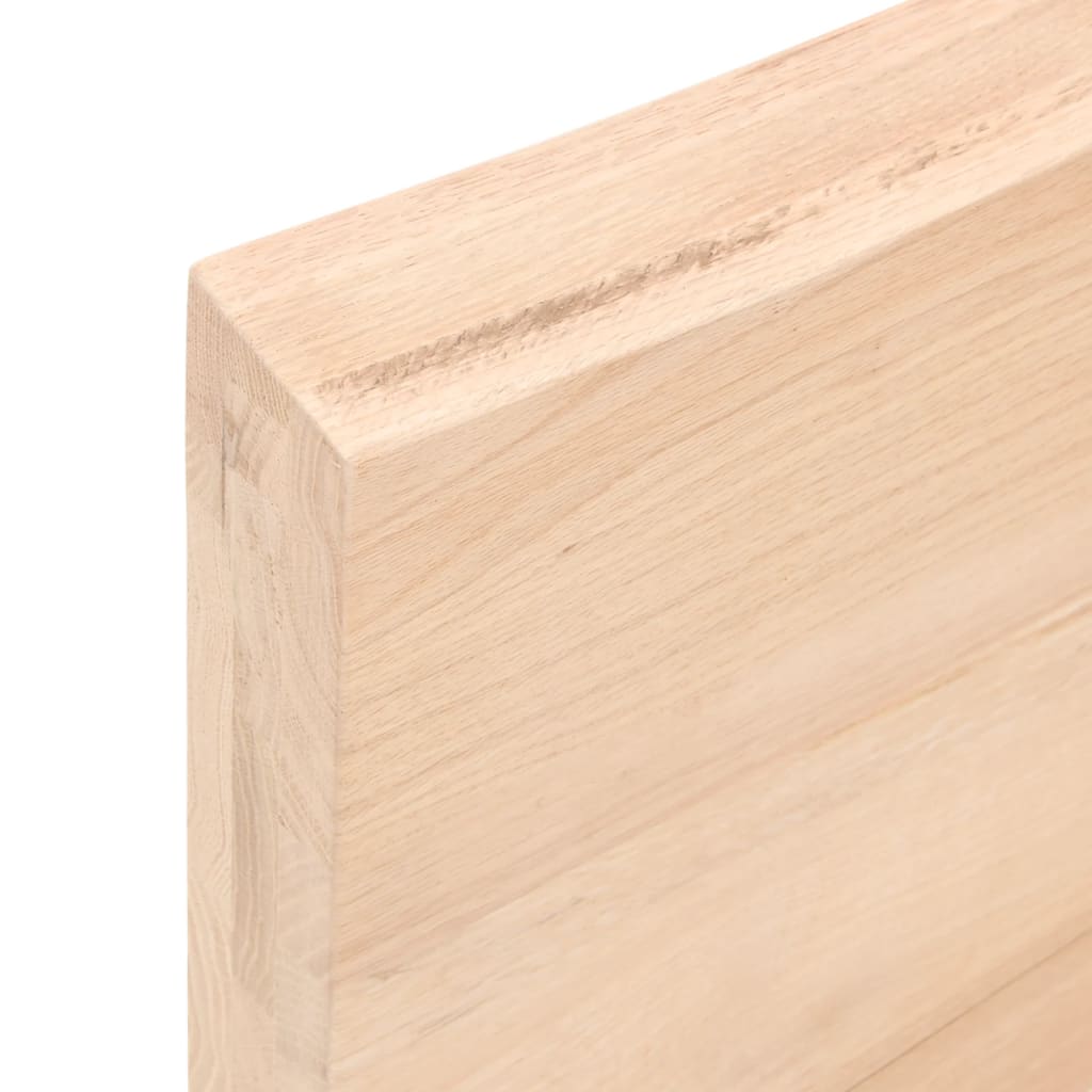 vidaXL Bänkskiva för badrum 100x50x(2-6) cm obehandlat massivt trä