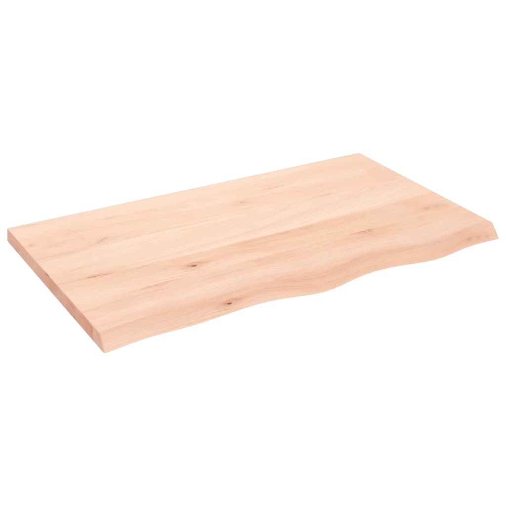 vidaXL Bänkskiva för badrum 100x60x(2-4) cm obehandlat massivt trä