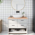 vidaXL Bänkskiva för badrum 100x60x(2-4) cm obehandlat massivt trä