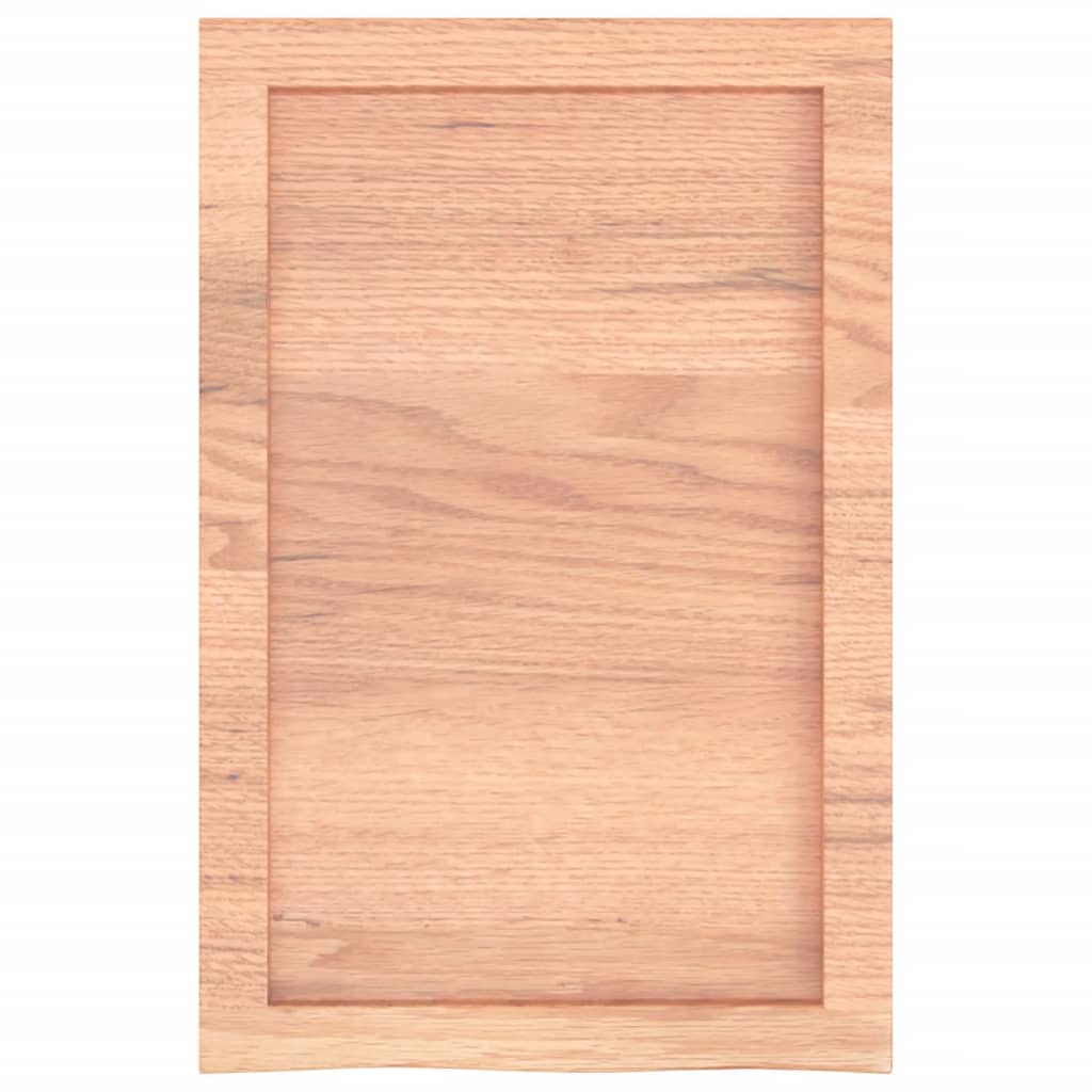 vidaXL Bänkskiva badrum ljusbrun 40x60x(2-4) cm behandlat massivt trä