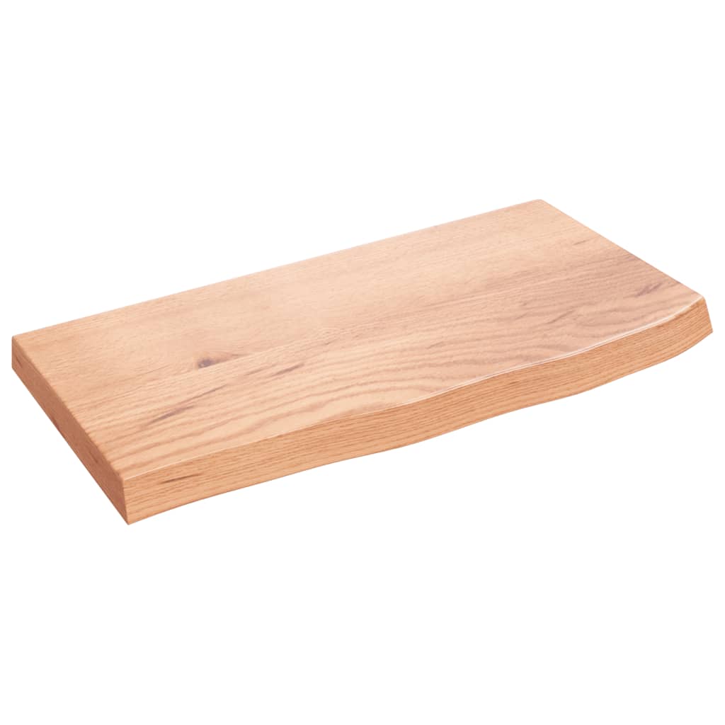 vidaXL Bänkskiva badrum ljusbrun 60x30x(2-4) cm behandlat massivt trä