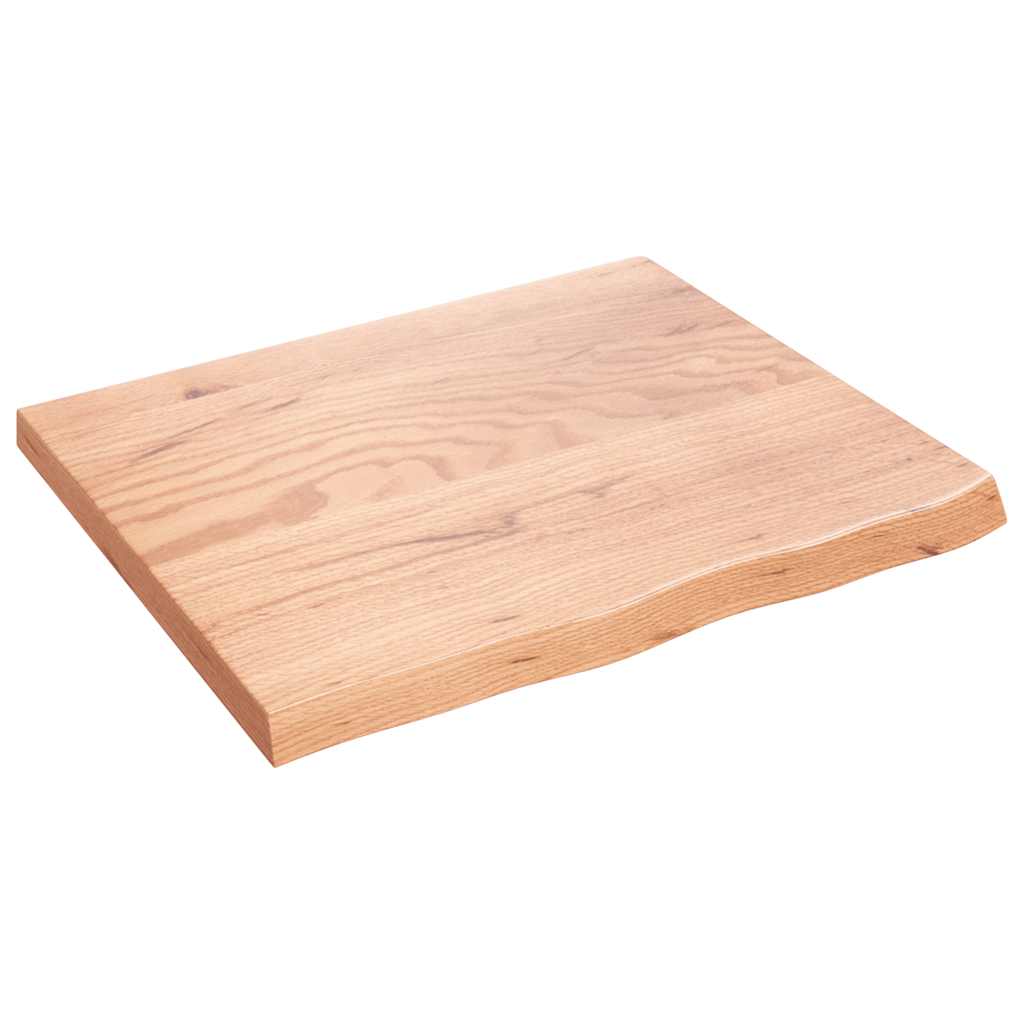 vidaXL Bänkskiva badrum ljusbrun 60x50x(2-4) cm behandlat massivt trä