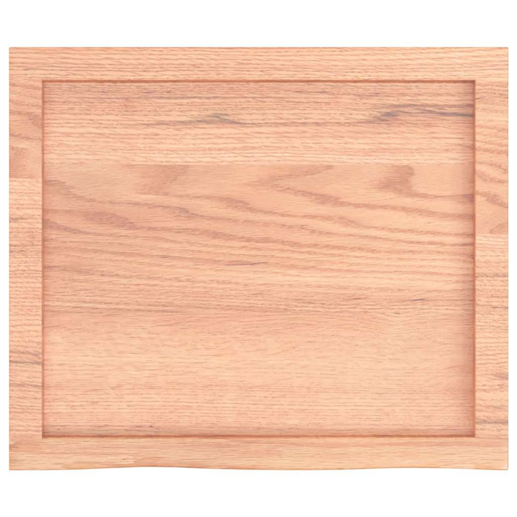 vidaXL Bänkskiva badrum ljusbrun 60x50x(2-4) cm behandlat massivt trä