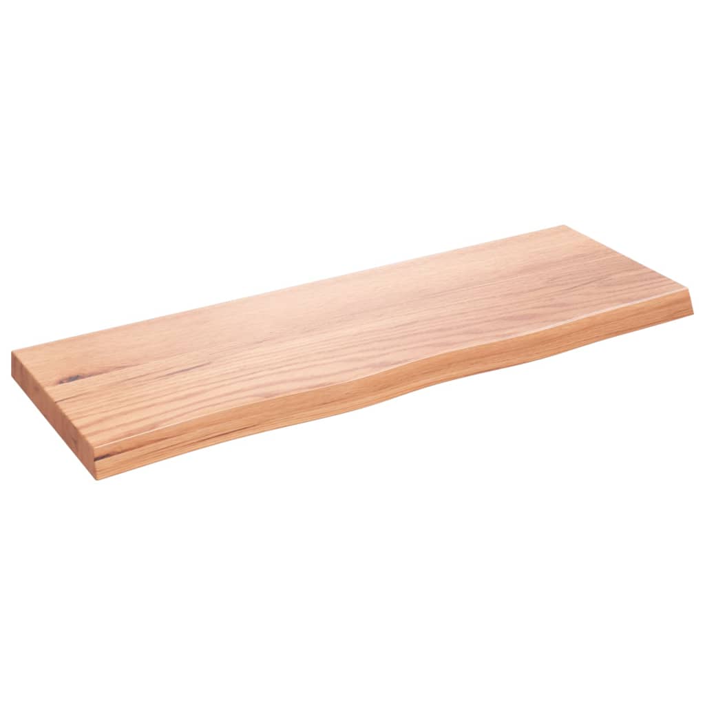 vidaXL Bänkskiva badrum ljusbrun 80x30x(2-4) cm behandlat massivt trä