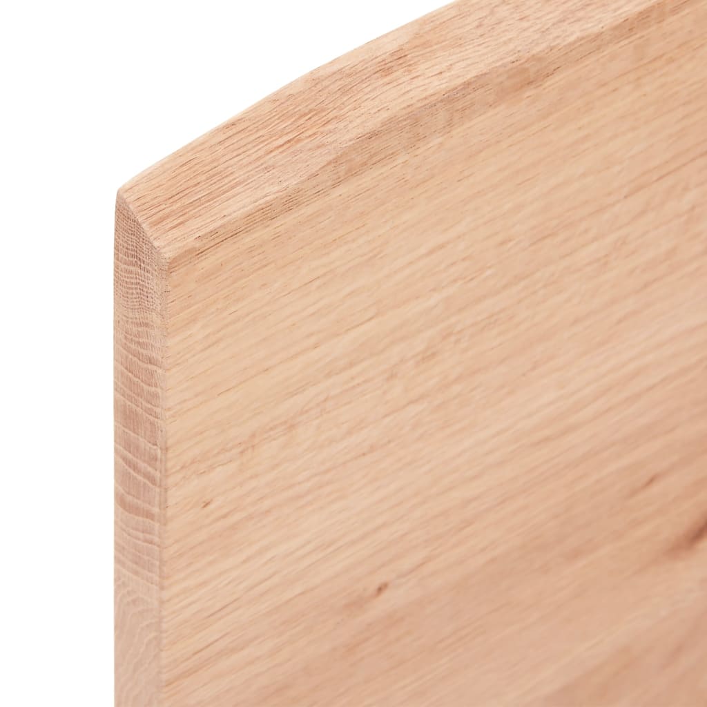 vidaXL Bänkskiva badrum ljusbrun 80x40x2 cm behandlat massivt trä