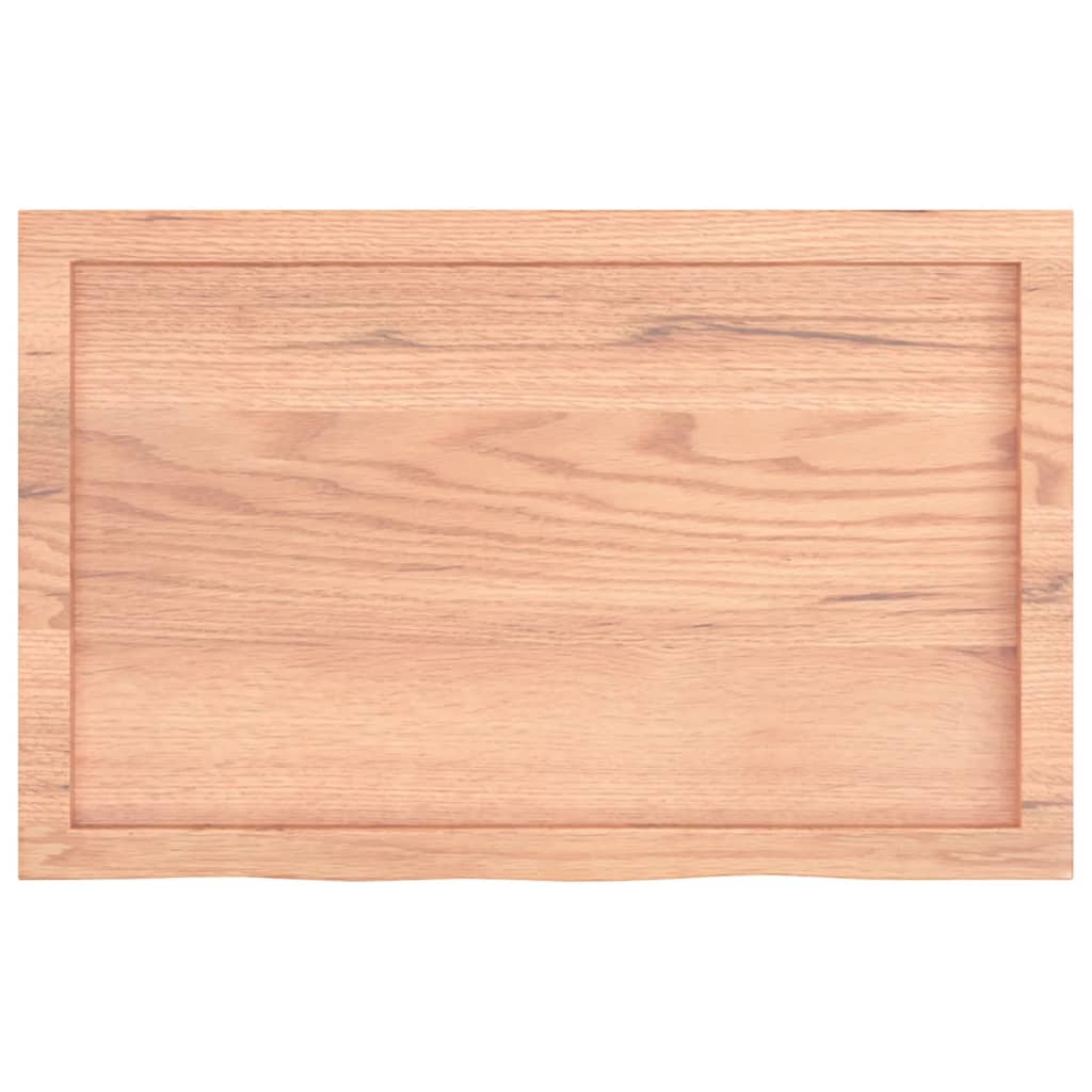vidaXL Bänkskiva badrum ljusbrun 80x50x(2-6) cm behandlat massivt trä