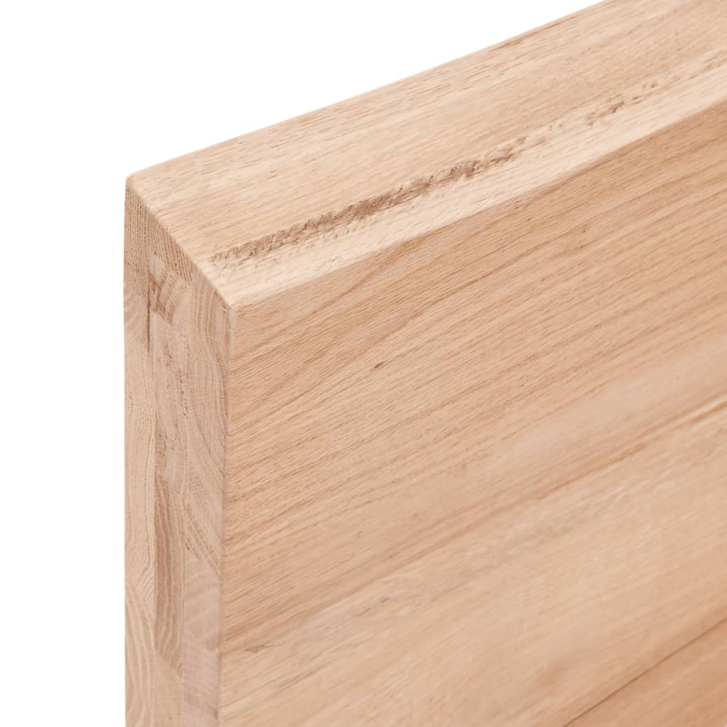vidaXL Bänkskiva badrum ljusbrun 80x50x(2-6) cm behandlat massivt trä