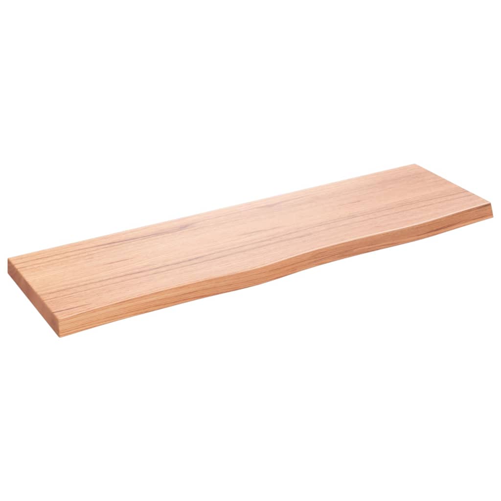 vidaXL Bänkskiva badrum ljusbrun 100x30x(2-4) cm behandlat massivt trä