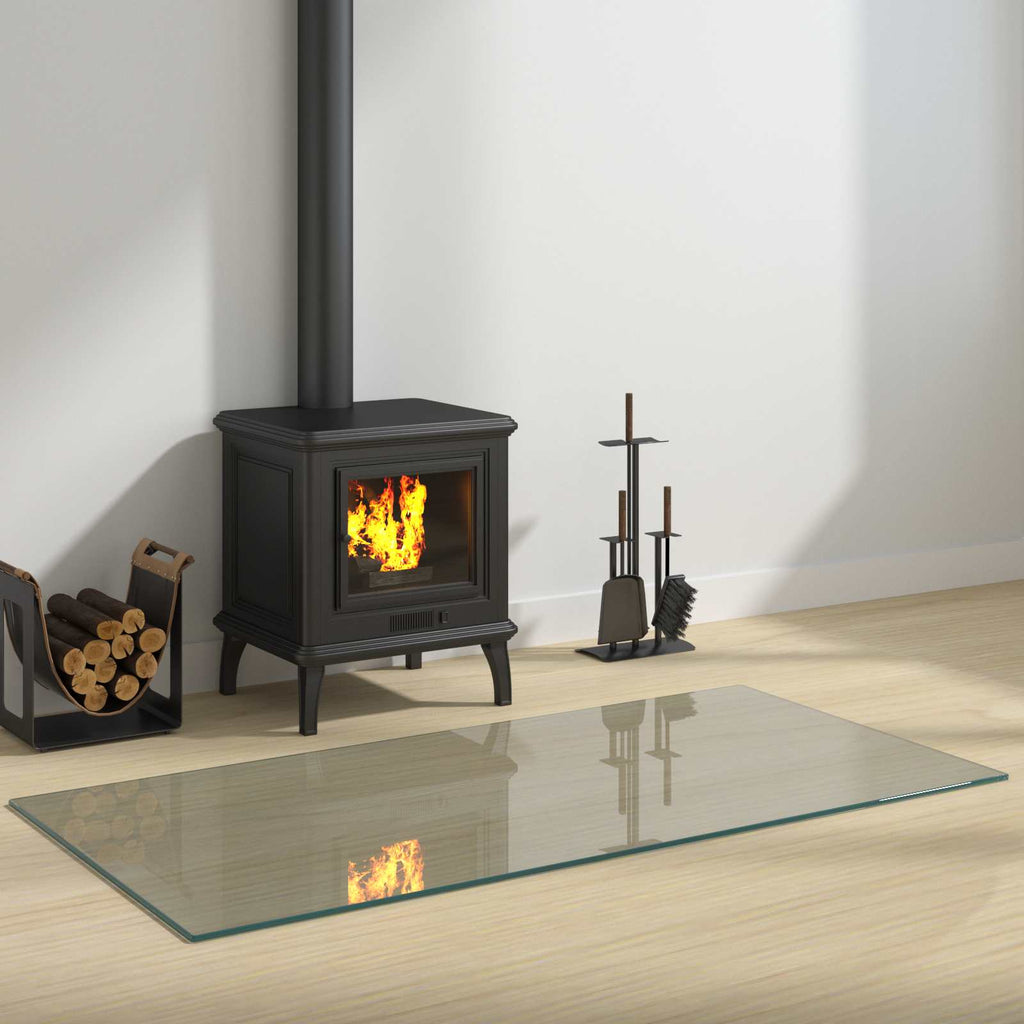 vidaXL Glas eldstad platta Transparent 120 x 60 cm Glas