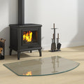 vidaXL Glas eldstad platta Transparent 80 x 60 cm Glas