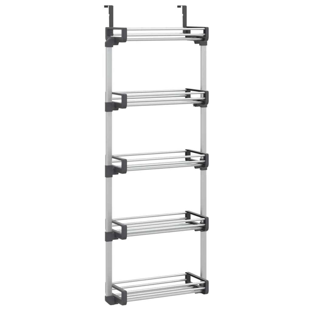 vidaXL Dörrförvaring med 5 hyllor 52x20x135 cm aluminium