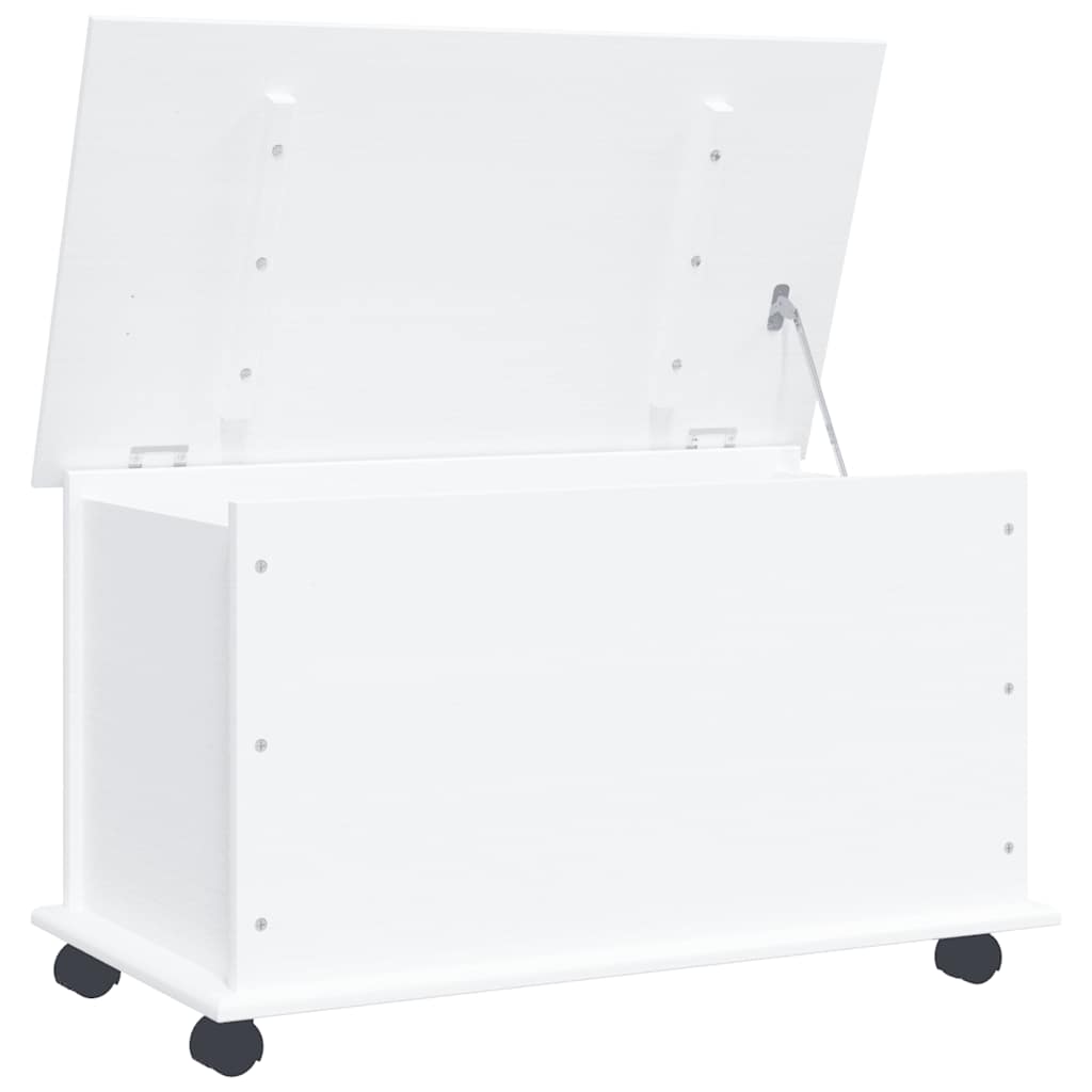 vidaXL Förvaringskista på hjul vit ALTA 73x39,5x43 cm massiv furu