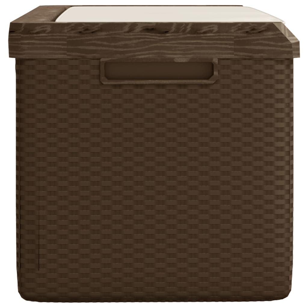 vidaXL Dnybox med sittdyna brun 350 l PP