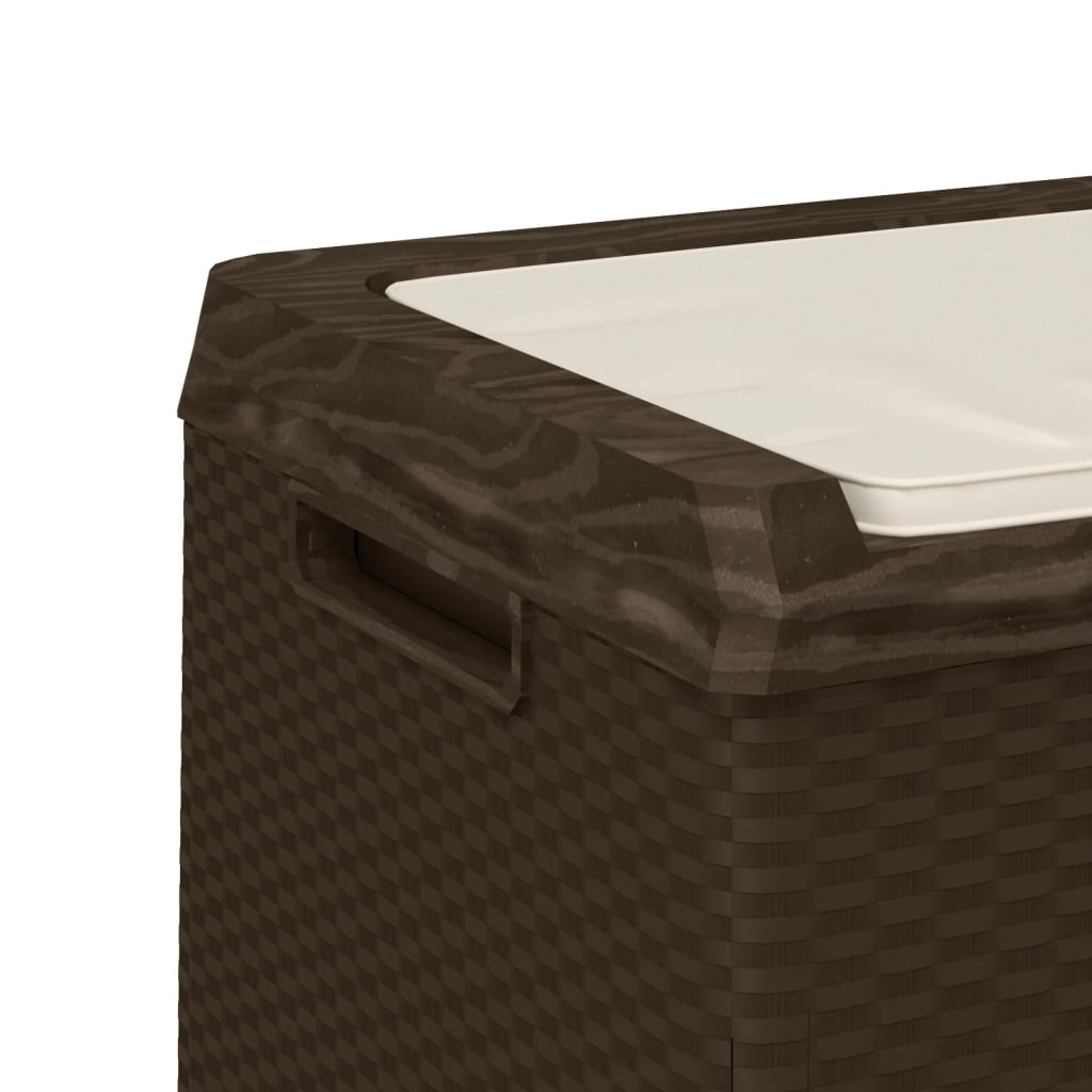 vidaXL Dnybox med sittdyna brun 350 l PP