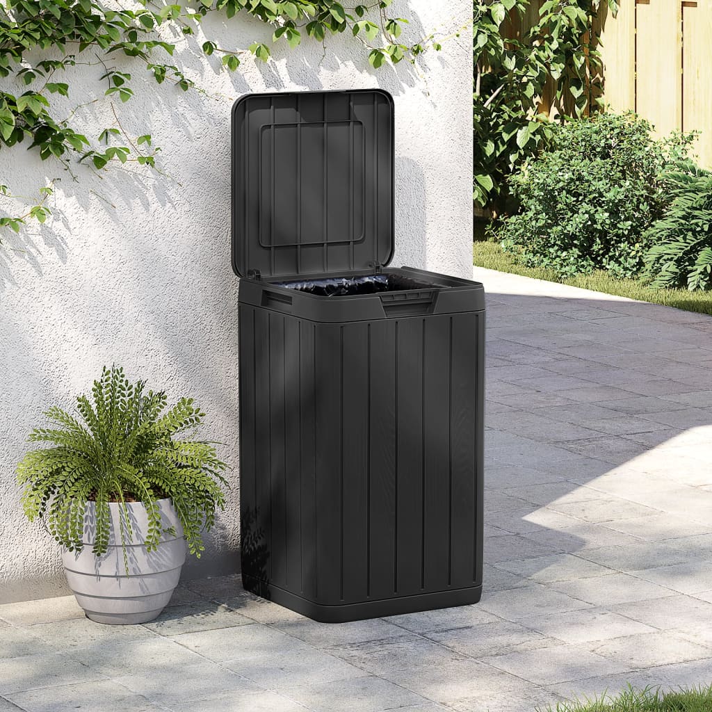 vidaXL Soptunna för utomhusbruk antracit 38x38x65 cm PP