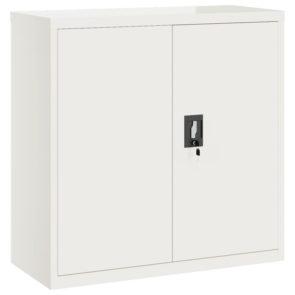 vidaXL Dokumentskåp vit 90x40x90 cm stål