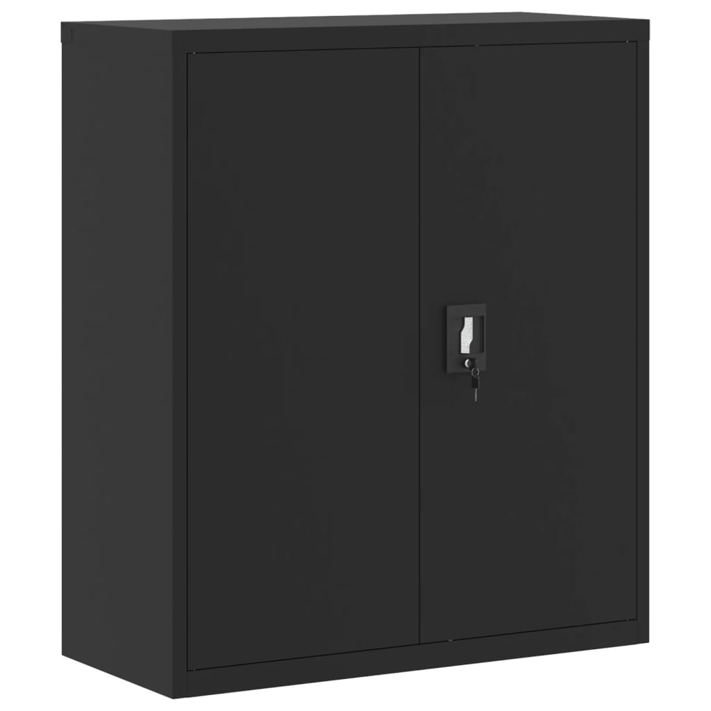 vidaXL Dokumentskåp svart 90x40x105 cm stål