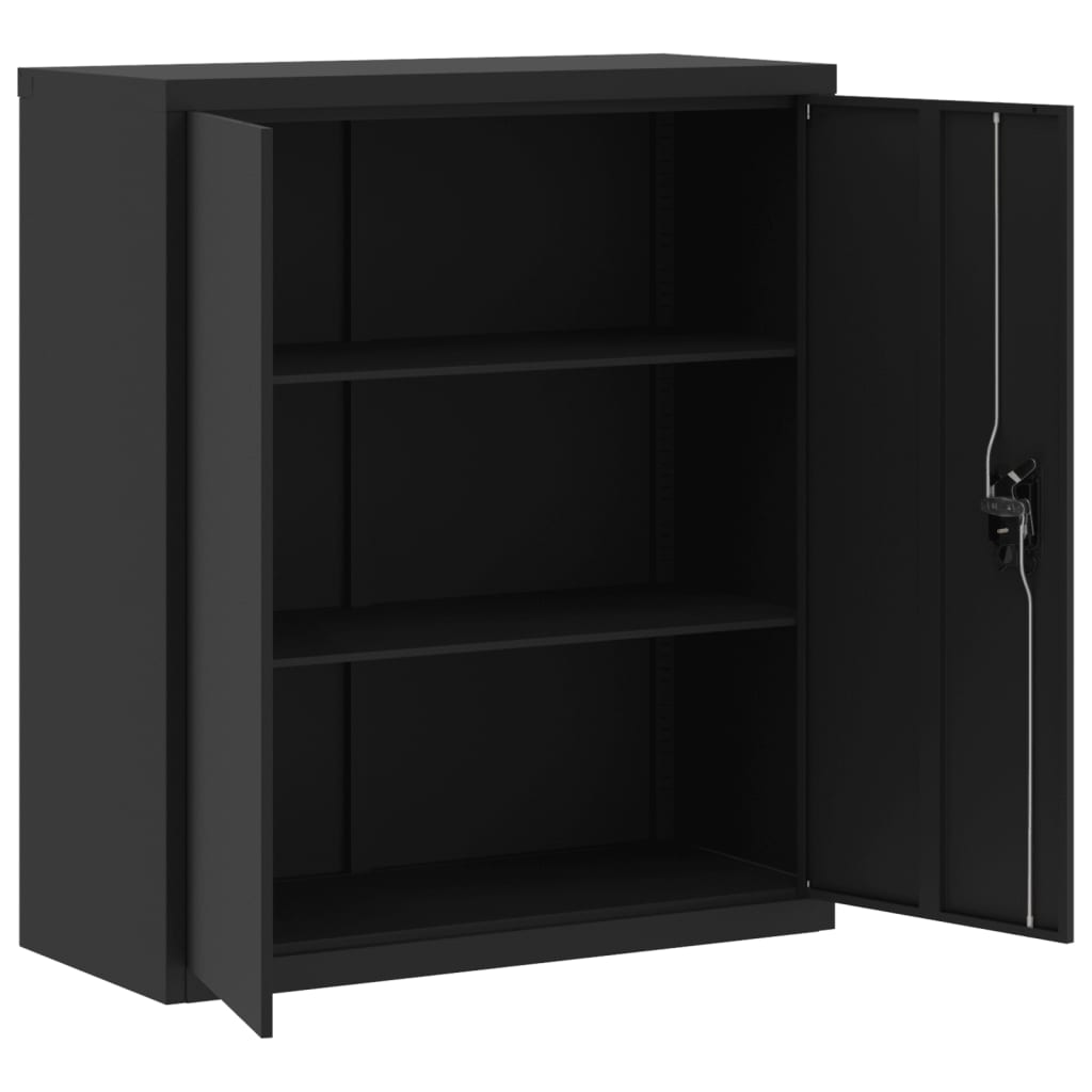 vidaXL Dokumentskåp svart 90x40x105 cm stål