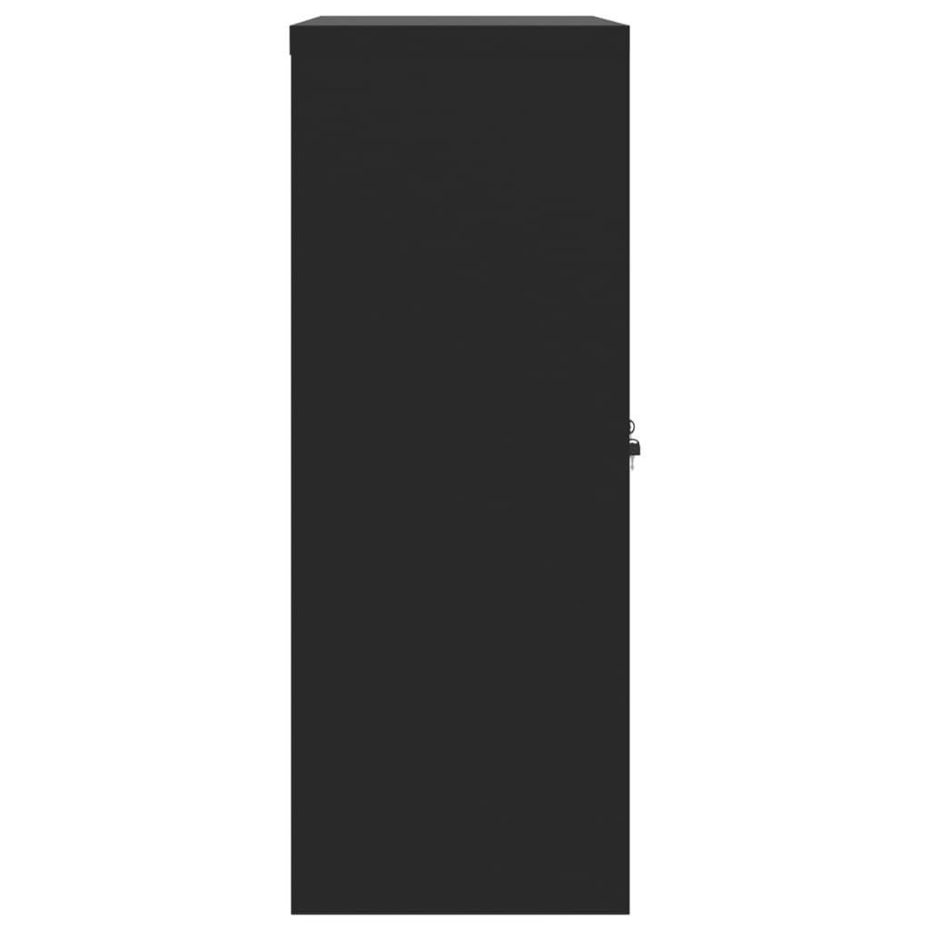 vidaXL Dokumentskåp svart 90x40x105 cm stål