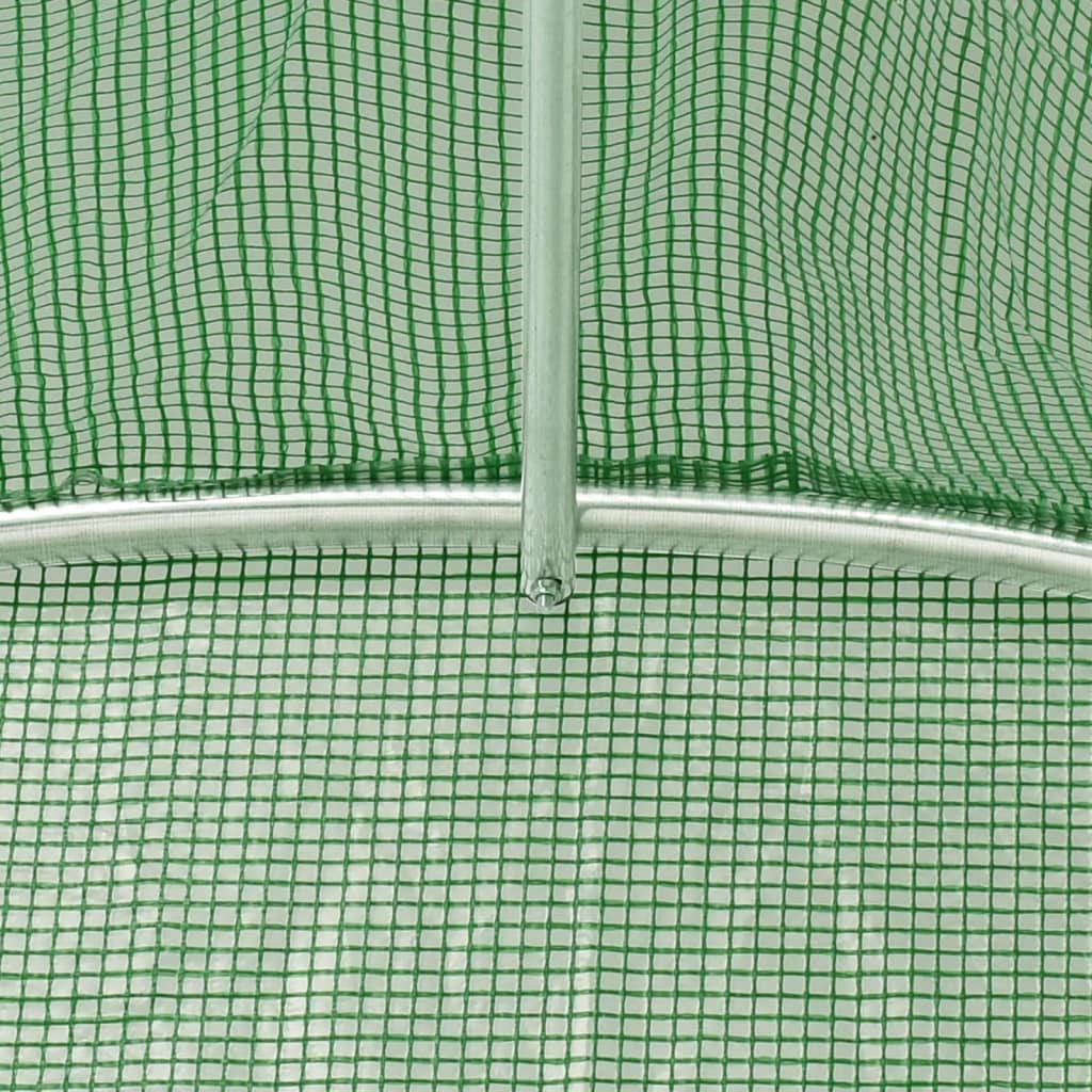 vidaXL Växthus med stålram grön 16 m² 8x2x2 m