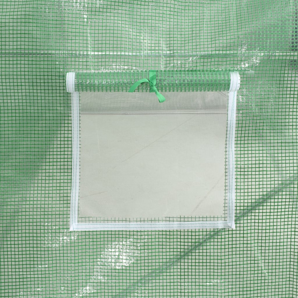 vidaXL Växthus med stålram grön 36 m² 18x2x2 m
