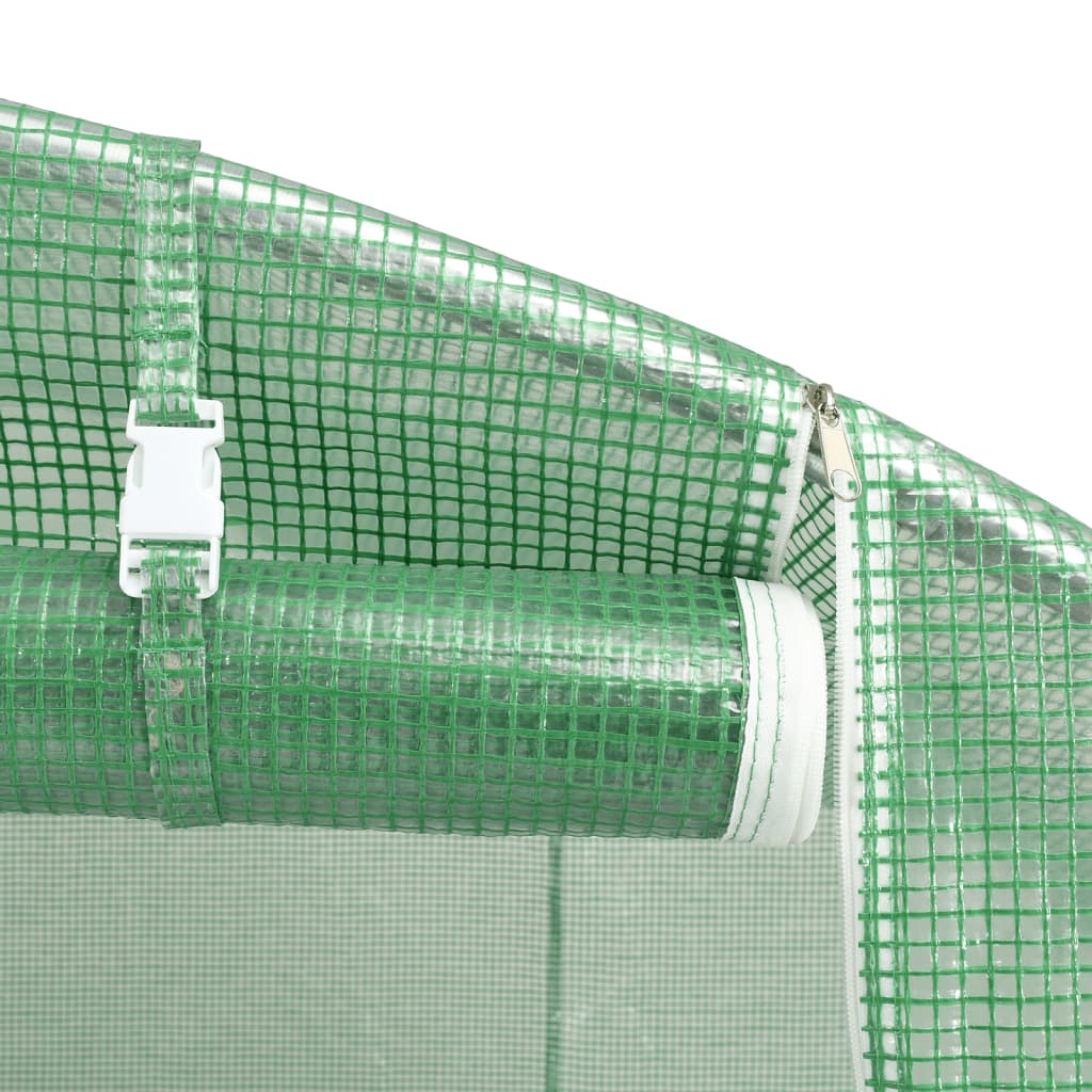 vidaXL Växthus med stålram grön 40 m² 20x2x2 m