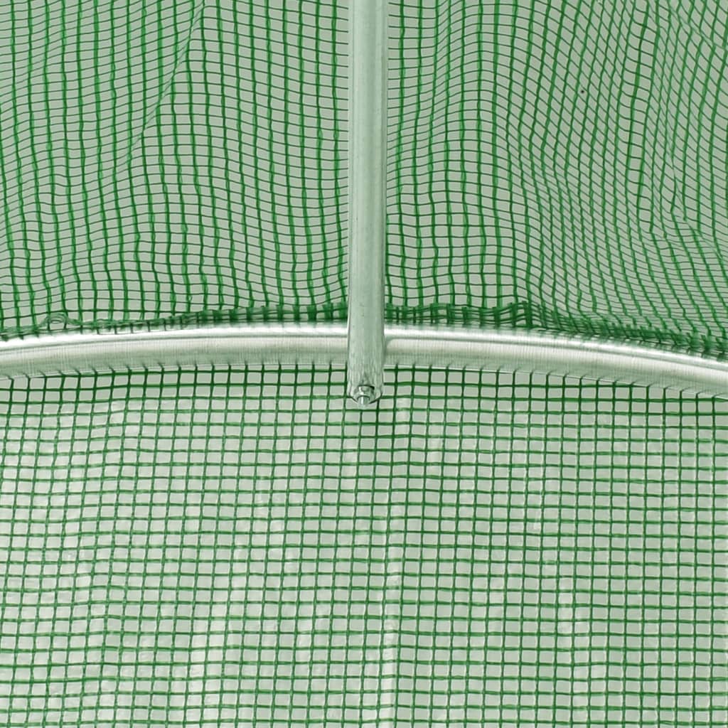 vidaXL Växthus med stålram grön 40 m² 20x2x2 m