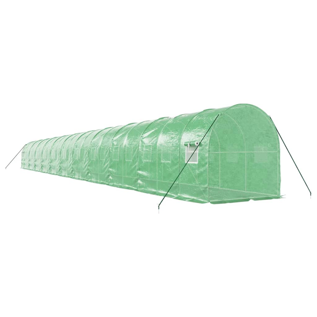 vidaXL Växthus med stålram grön 44 m² 22x2x2 m