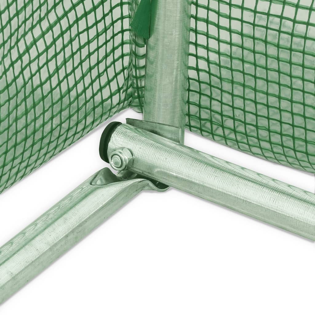 vidaXL Växthus med stålram grön 44 m² 22x2x2 m