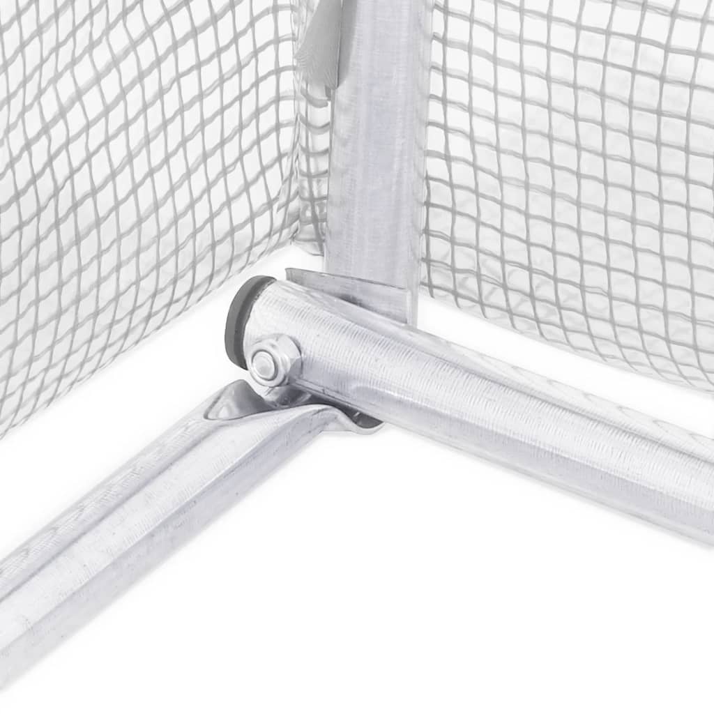 vidaXL Växthus med stålram vit 44 m² 22x2x2 m