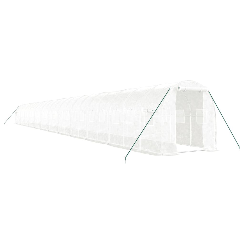 vidaXL Växthus med stålram vit 48m² 24x2x2 m