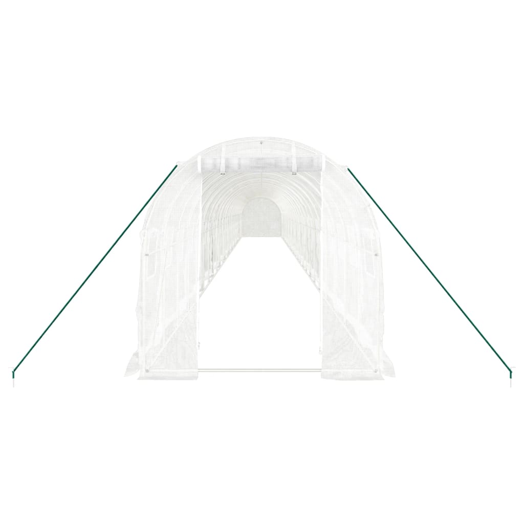 vidaXL Växthus med stålram vit 48m² 24x2x2 m