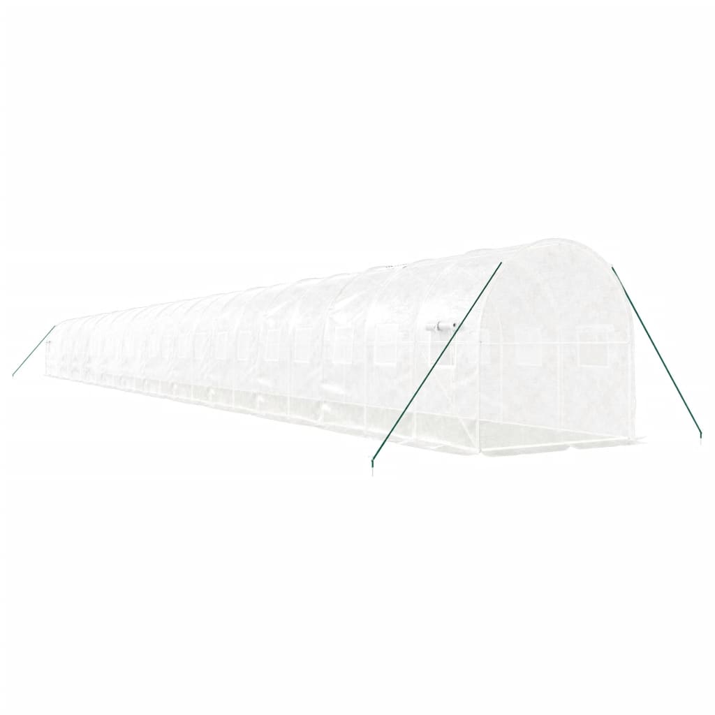 vidaXL Växthus med stålram vit 48m² 24x2x2 m