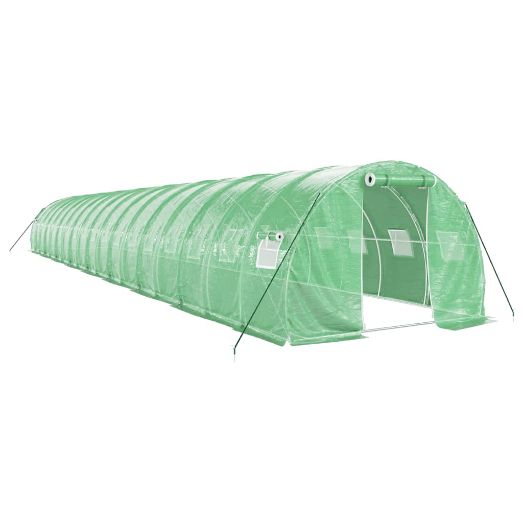 vidaXL Växthus med stålram grön 54 m² 18x3x2 m