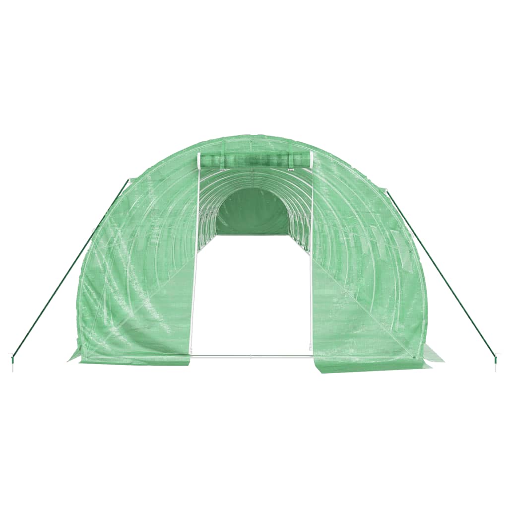 vidaXL Växthus med stålram grön 54 m² 18x3x2 m
