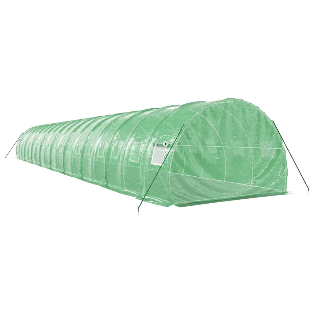 vidaXL Växthus med stålram grön 54 m² 18x3x2 m