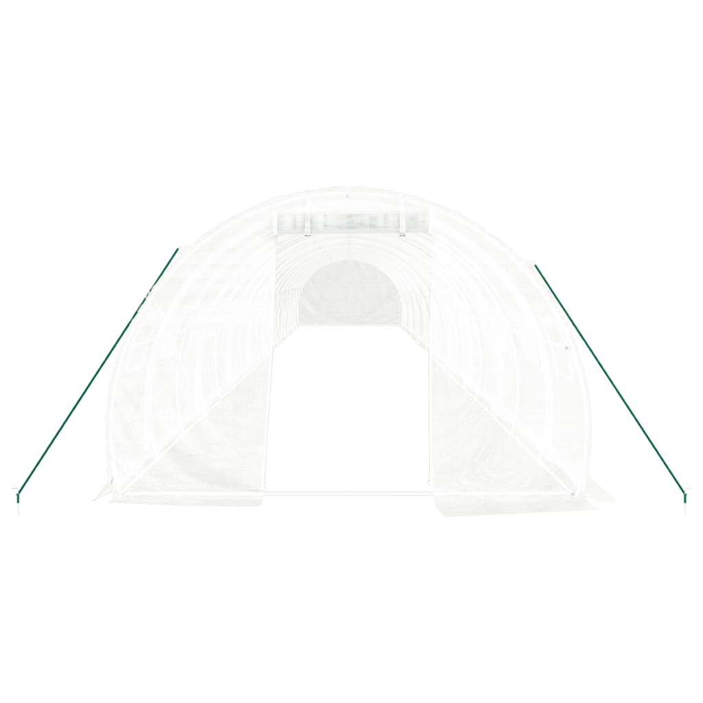 vidaXL Växthus med stålram vit 54 m² 18x3x2 m