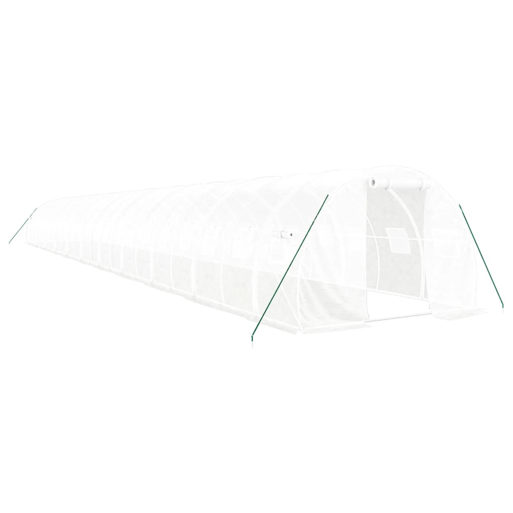 vidaXL Växthus med stålram vit 66 m² 22x3x2 m