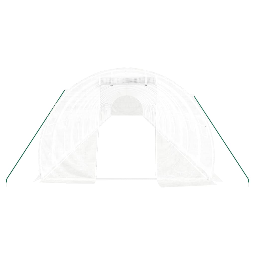 vidaXL Växthus med stålram vit 66 m² 22x3x2 m