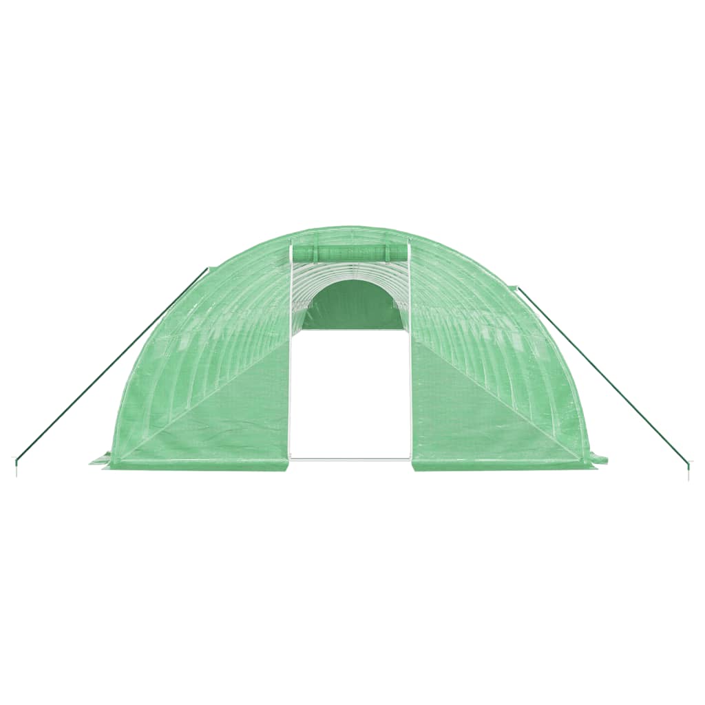 vidaXL Växthus med stålram grön 96 m² 24x4x2 m