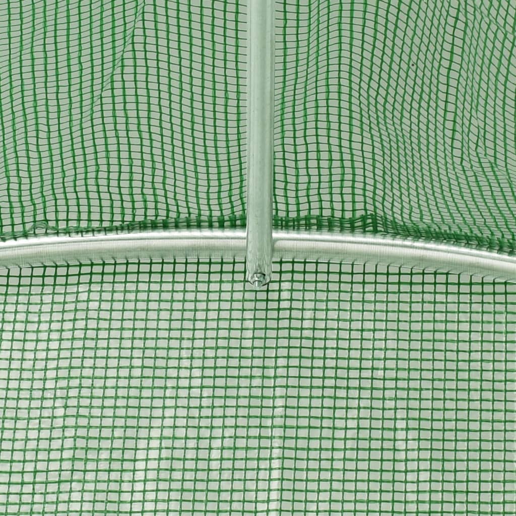 vidaXL Växthus med stålram grön 96 m² 24x4x2 m