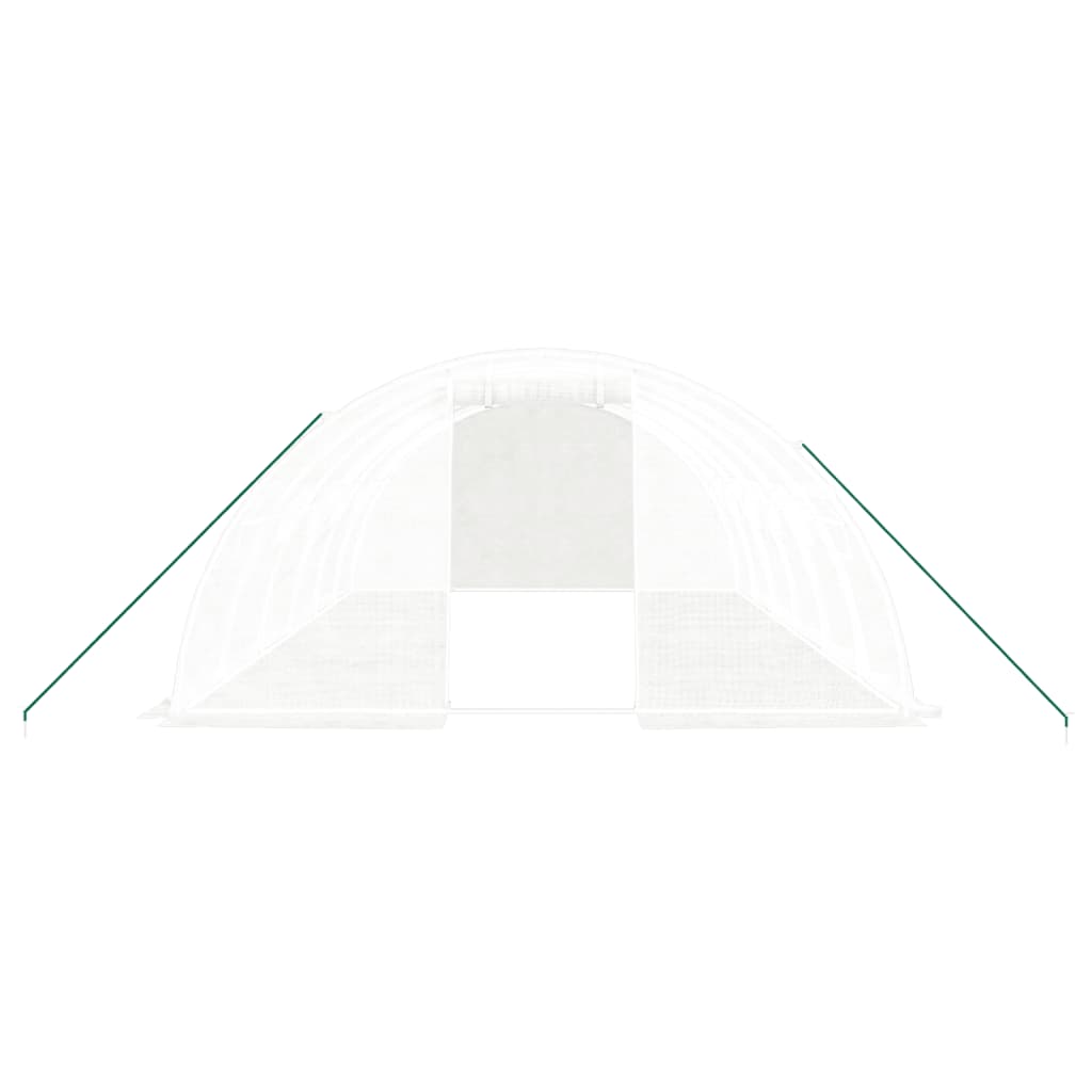 vidaXL Växthus med stålram vit 24 m² 6x4x2 m