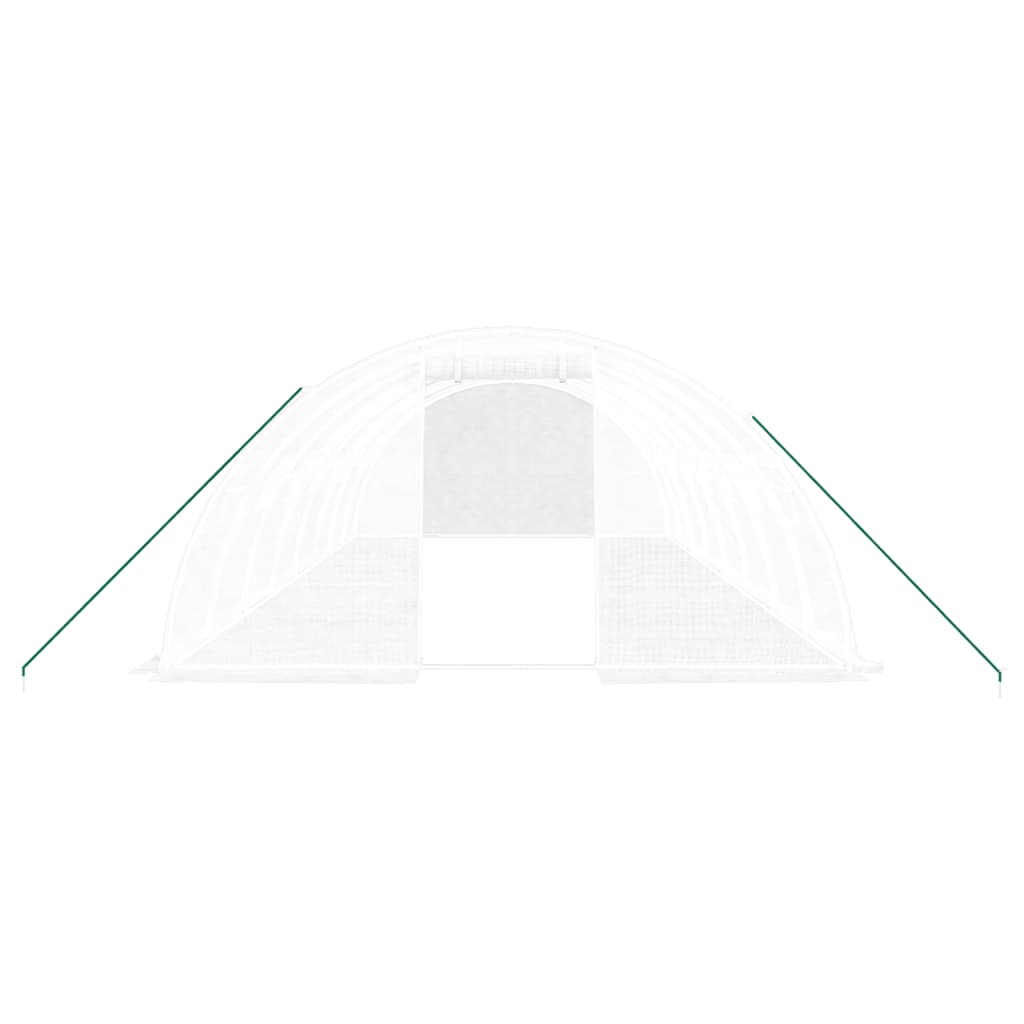 vidaXL Växthus med stålram vit 32 m² 8x4x2 m