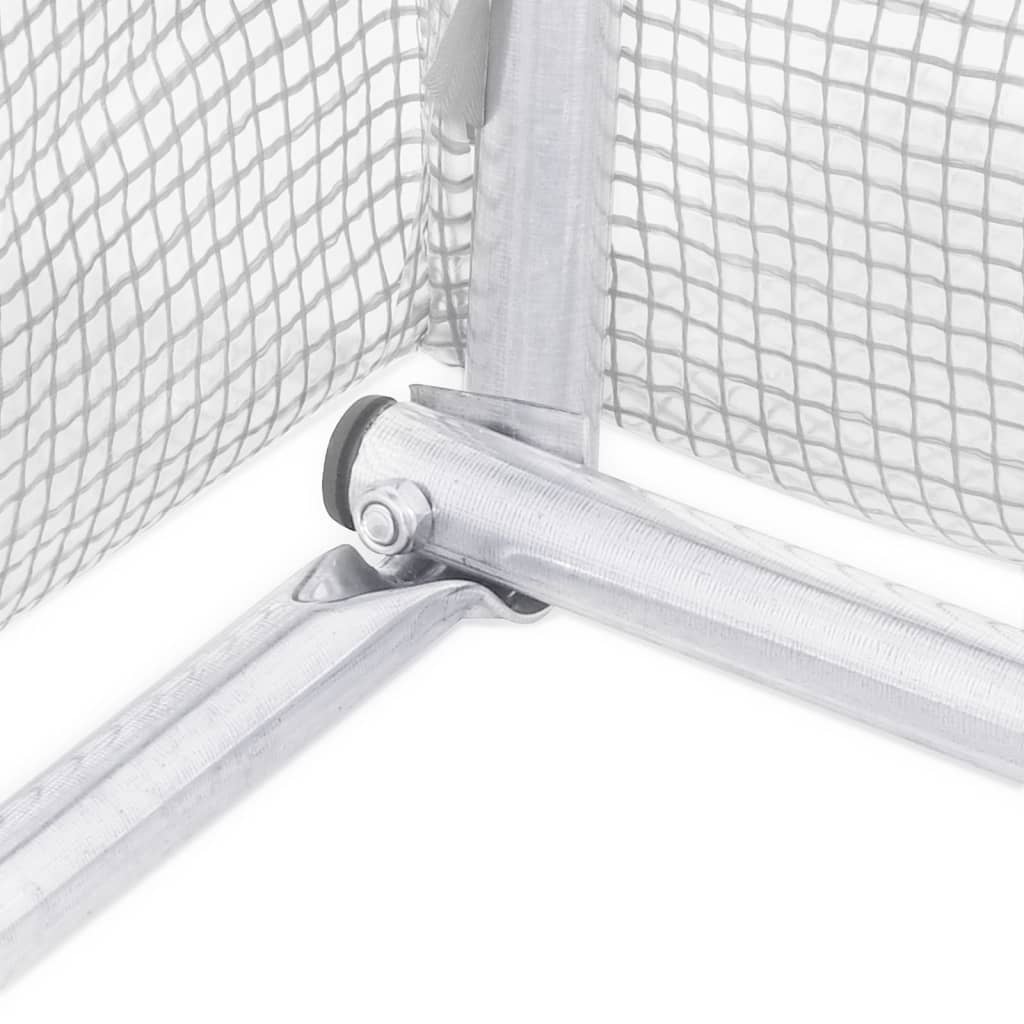 vidaXL Växthus med stålram vit 32 m² 8x4x2 m