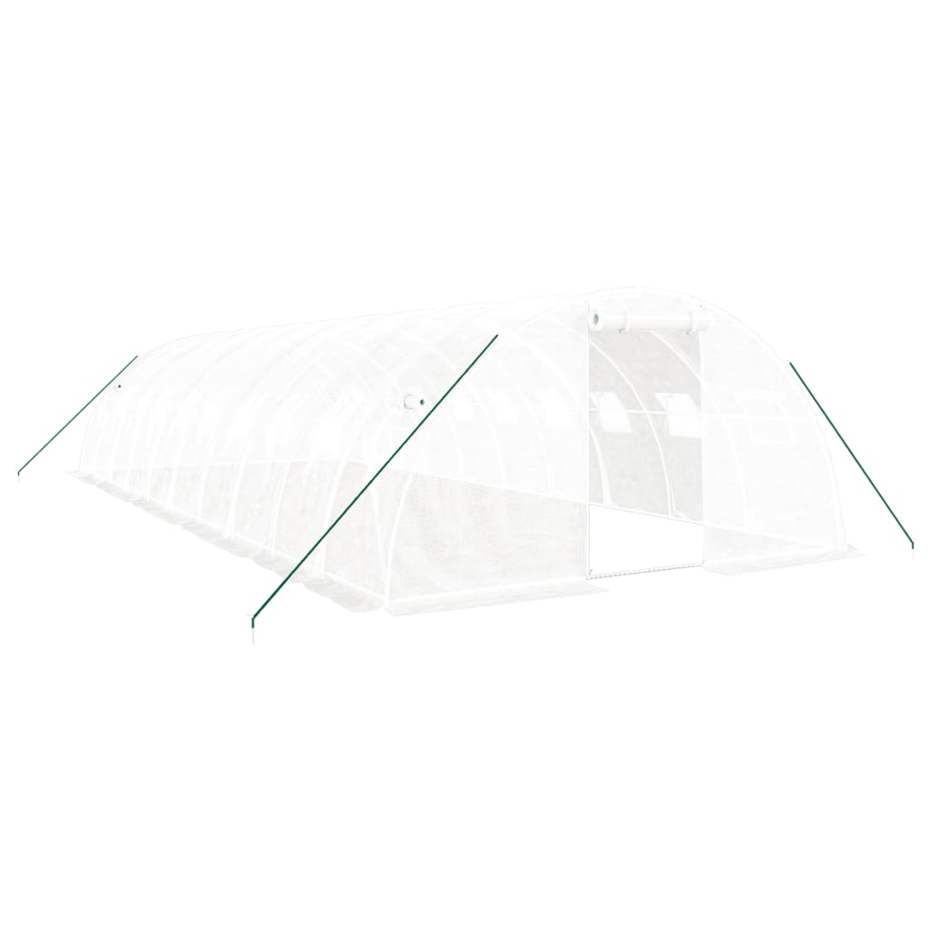 vidaXL Växthus med stålram vit 40 m² 10x4x2 m