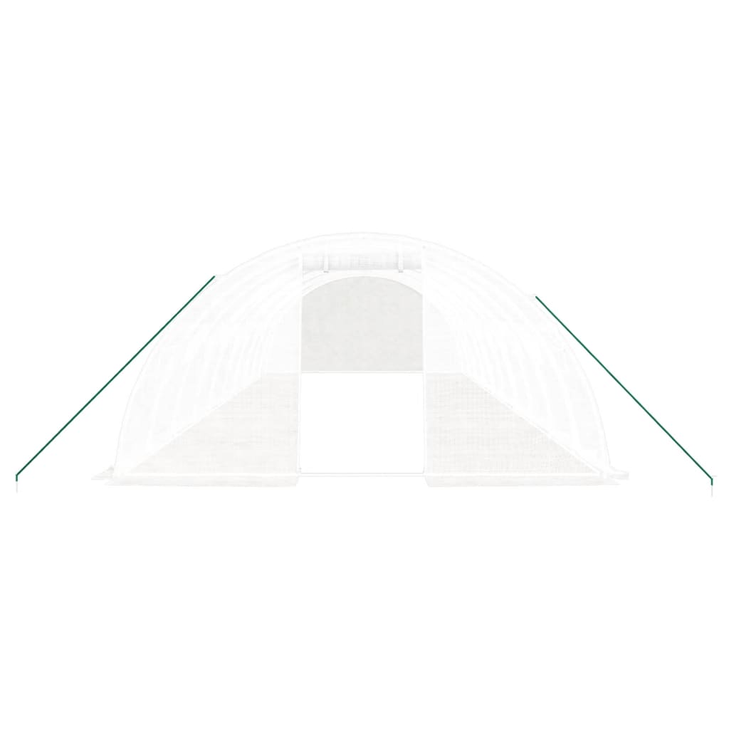 vidaXL Växthus med stålram vit 40 m² 10x4x2 m
