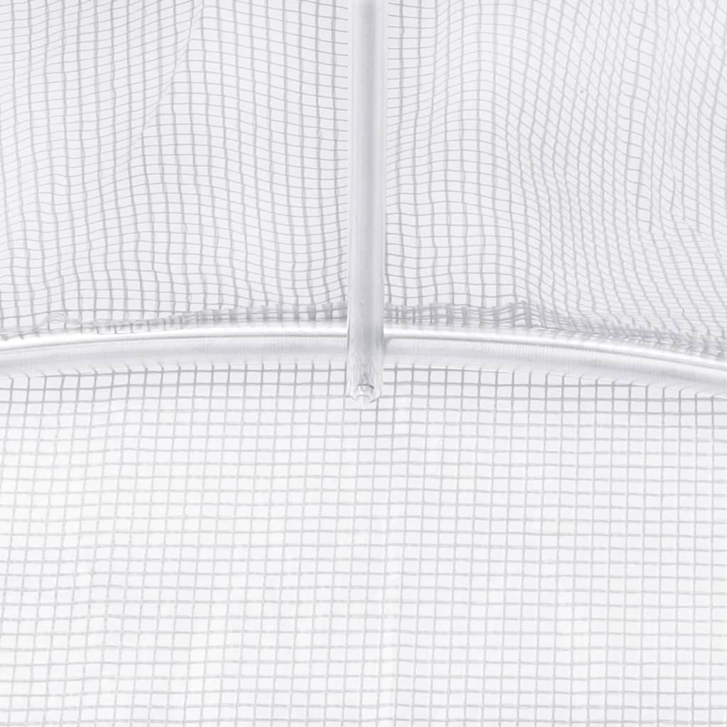 vidaXL Växthus med stålram vit 40 m² 10x4x2 m