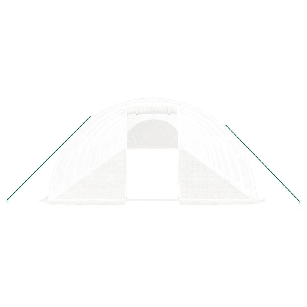 vidaXL Växthus med stålram vit 64 m² 16x4x2 m