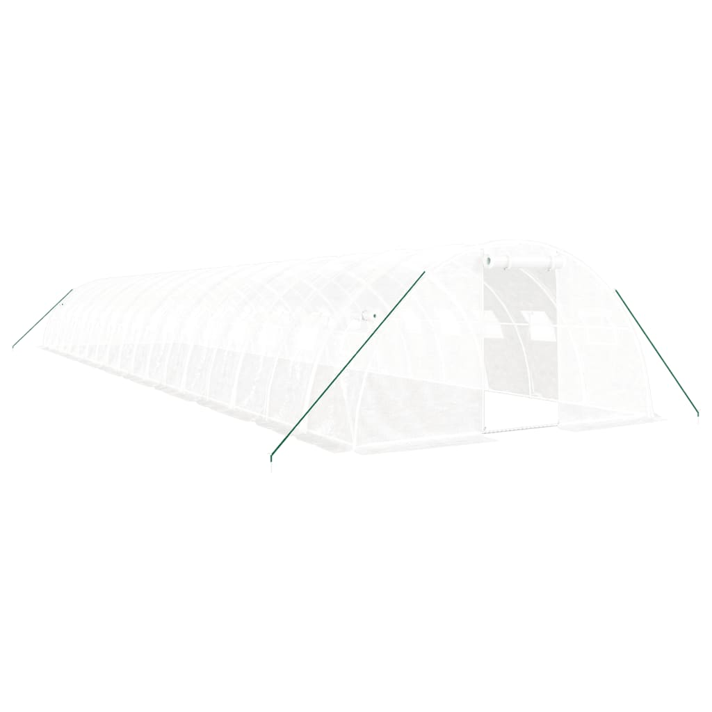 vidaXL Växthus med stålram vit 72 m² 18x4x2 m